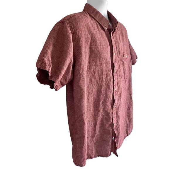 World Wide Sportsman Linen Blend Short Sleeve Button Down Shirt Men's Large - Picture 3 of 8